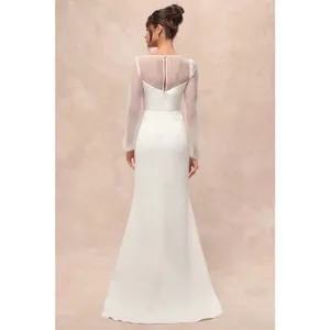 Lulus Immaculate Romance White Sheer Organza Long Sleeve Maxi Dress Party Small thumbnail 3