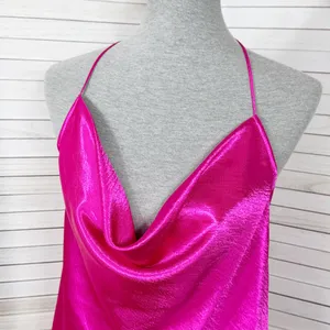 Express Satin Drape Front String Racerback Camisole Top Hot‎ Pink Medium thumbnail 7