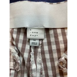 A New Day Womens Brown Gingham Check Side Zip Ankle Pants Size 16 thumbnail 4