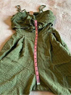 Flying Tomato green striped spaghetti strap wide leg crop jumpsuit size S boho thumbnail 9
