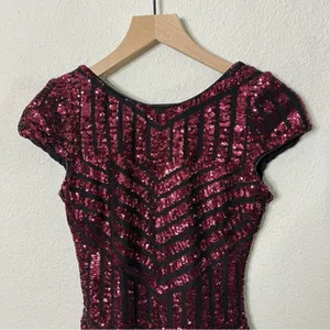 Dress‎ The Population Tabitha Pink Mini Dress Bodycon Sequin Women’s Size S thumbnail 4