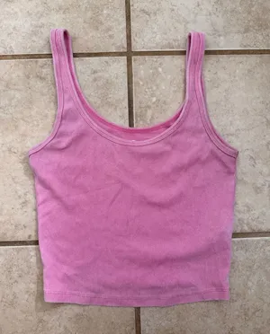 Hollister Pink Ribbed Tank Top thumbnail 1