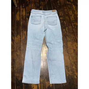 American Eagle destroyed light wash relaxed 10 mom jeans thumbnail 3