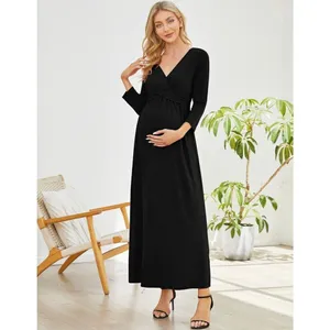 NEW Coolmee Maternity Dress V-Neck M 3/4 Sleeve M thumbnail 3