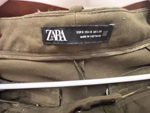 ZARA Green Pants Wide-Leg thumbnail 2