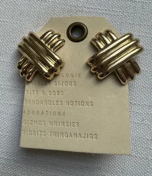 Gold Twist Anthropologie Stud Earrings thumbnail 1