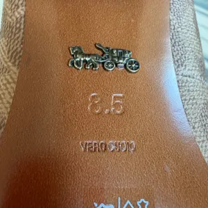 Coach Jade Block‎ Heel Pumps Women 8.5 Leather Snakeskin Career Luxury Preppy thumbnail 8