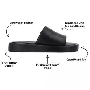 Journee Collection Denrie Platform Chunky Black‎ Sandal Size 9 thumbnail 9