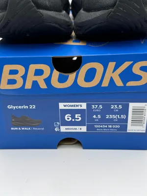 Brooks Glycerin 22 Womens Running Shoes Size 6.5 B Black Black Ebony With Box thumbnail 2