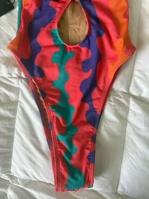 One Piece Swimsuit in Orange Purple Pink XS thumbnail 3
