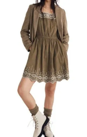 MADEWELL Womens S Embroidered Square Neck Corduroy Minidress NEW thumbnail 1