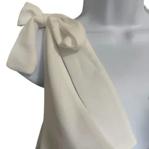 BELLE & BLOOM Feel For You White V-Neck Tie‎ Shoulder Sleeveless Top NWT $90 XS thumbnail 4