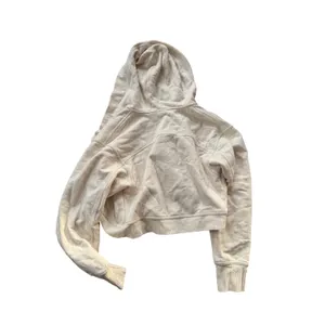Lululemon Aerie Beige Hooded Cropped Cardigan‎ Sweater Women's Size M Cozy Neutral thumbnail 2