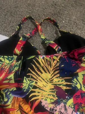 next Neon Tropical Print One Piece Swimsuit in Pink, Yellow, Green, Blue thumbnail 8
