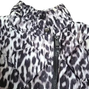 Andrew Snow Leopard Print Puffer Coat Size Large thumbnail 4