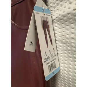 Joie Women's Size 10 Burgundy Faux Leather‎ Straight Leg Pants NWT Lined thumbnail 4