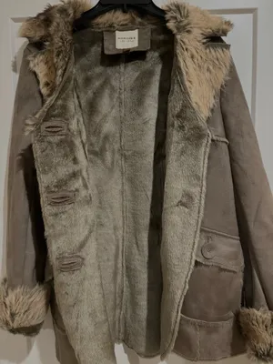 Sonoma Life + Style Faux Suede Coat with Faux Fur Trim – Size Large (NWT) thumbnail 4
