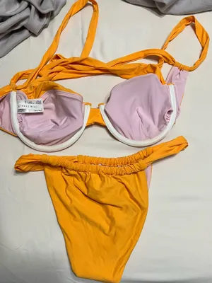 Swimsuit Gianni Bini bikini top and bottom . orange thumbnail 3