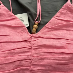 ZARA Wooden Bead Pink Linen Halter thumbnail 2