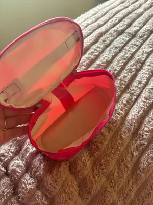 Pink Clear Vinyl Cosmetic Pouch - Women Bags thumbnail 3