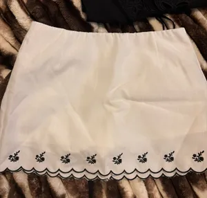 Linen mini skirt White Size M thumbnail 1