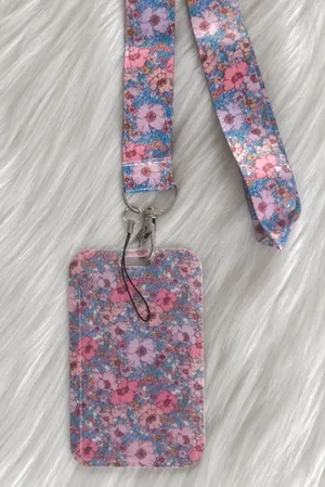 Floral lanyard with Id/ card holder Multi thumbnail 1