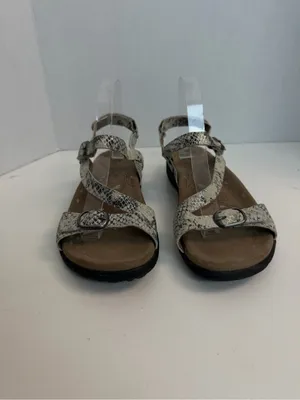 Taos Sandals Beauty Buckles Adjustable Comfort Travel Reptile Print Black Grey thumbnail 2
