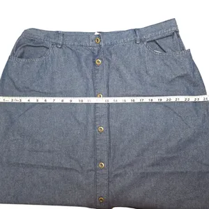 Allison Daley Plus Size Soft Light‎ Blue Denim Buttoned Skirt Size 18W thumbnail 6