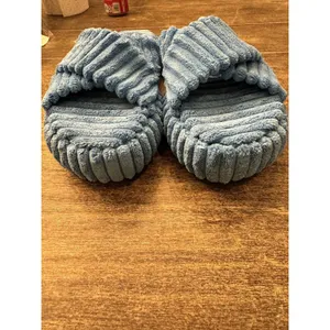 NEW FREE PEOPLE TEO DAYS IN IBIZA TERRY SLIDES ~ cerulean blue Size 11‎ thumbnail 4