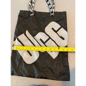 UGG Black Ripstop Nylon Packable Tote Bag White Logo‎ Branded Handles Shopper thumbnail 4