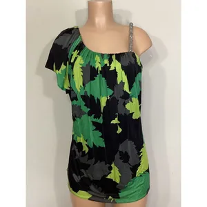 New. Sky silk camo mini dress/shirt with Swarovski crystal strap. Normally $224 thumbnail 3