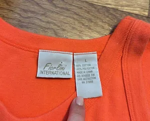 Y2K Vintage Fiorlini International Orange Stripe Tank Top Retro Casual Large thumbnail 6
