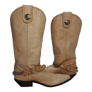 Vintage Tan buckle leather Cowboy boots sz 8.5 by Dingo thumbnail 5