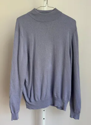 Charter Club‎ Cashmere Office Siren Academia Preppy Mock Neck Sweater XL Purple thumbnail 1