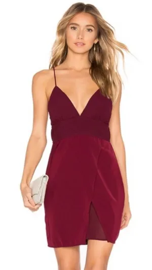 NWT About Us‎ Revolve Andrea Chiffon Mini Dress sz M thumbnail 1
