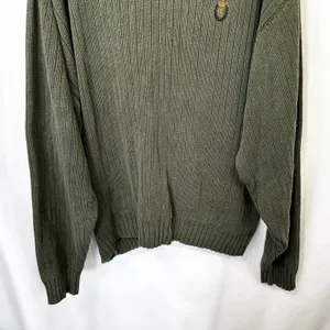 VTG Chaps Ralph Lauren XL Sweater Green Ribbed Cotton Heavyweight Fisherman 1023 thumbnail 7