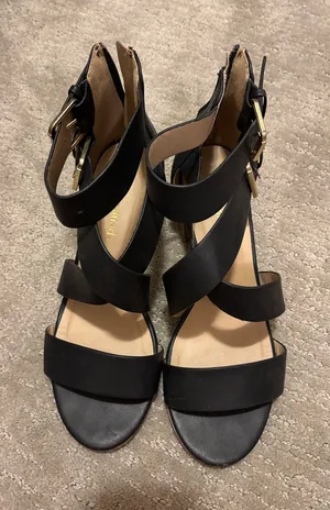 Women’s Black Strappy Buckle Sandals Size 7.5 thumbnail 1