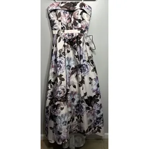 XSCAPE Dress Long Gown Purple Floral Sleeveless Size 4 USA Made Formal Dance NEW thumbnail 2