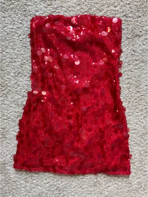 Abercrombie Scarlett strapless sequin mini dress thumbnail 4
