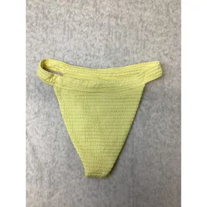 PacSun Swim Eco Yellow Smocked High‎ Cut Bikini Bottoms Small NWT thumbnail 4
