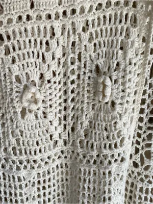White Stag cream crochet duster sweater vest boho western festival fall Large thumbnail 3