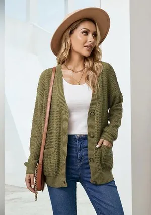 Forever 21 Olive Green Cardigan thumbnail 1