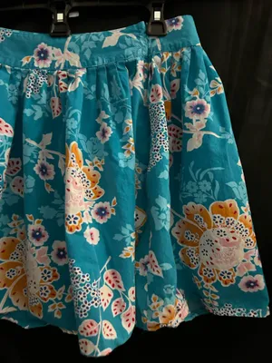 Wet Seal Teal Blue Floral Circle Mini Skirt MD thumbnail 5