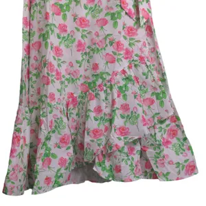 Hill House The Mirabel Skirt Pink Roses Wrap Midi Cotton XS New thumbnail 6