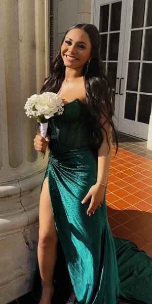 Sherri Hill Prom Dress Green Emerald thumbnail 1