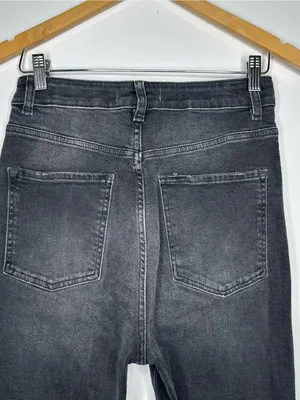 Free People We The Free Zuri Mom Jeans Washed Black Distressed Size 28 thumbnail 6