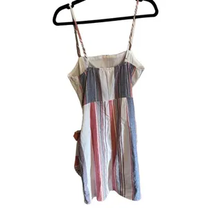&Merci‎ red white blue striped faux wrap sleeveless dress L NEW thumbnail 2