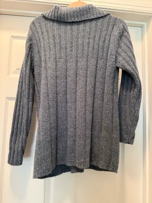 Beverly Hills Polo Club Cozy Oversized Knit Half-Zip Sweater, grey blue thumbnail 2
