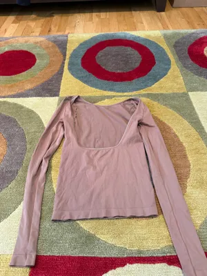 Intimately Free People Low Back Seamless Long Sleeve Top Tan Neutral Size XS/S thumbnail 3