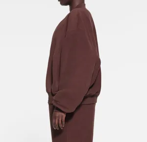 SKIMS FLEECE LOUNGE JACKET 'COCOA' thumbnail 8